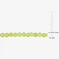 Genuine Green Peridot 18K Gold Over Silver Beaded Bracelet