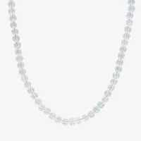 Womens Genuine Topaz Sterling Silver Beaded Necklace