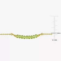 Womens Green Peridot 18K Gold Over Silver 16 1/2 Inch Beaded Necklace