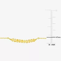 Genuine Yellow Citrine 18K Gold Over Silver Beaded Bracelet