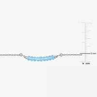 Womens Genuine Blue Topaz Sterling Silver Beaded Necklace