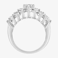 Effy  (G / Si1) Womens 1 CT. T.W. Lab Grown White Diamond Sterling Silver Cocktail Ring