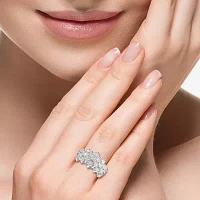 Effy  (G / Si1) Womens 1 CT. T.W. Lab Grown White Diamond Sterling Silver Cocktail Ring