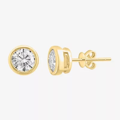 Effy  (G /Si1) 1 3/8 CT. T.W. Lab Grown White Diamond 14K Gold 28mm Round Stud Earrings