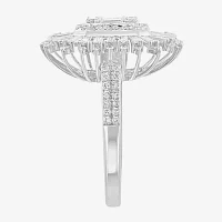 Effy  (G / Si1) Womens 1 1/2 CT. T.W. Lab Grown White Diamond 14K Gold Cushion Halo Cocktail Ring