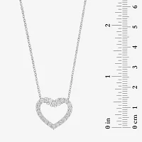 Effy  (E-F / Vs2-Si1) Womens 1/2 CT. T.W. Lab Grown White Diamond Sterling Silver Heart Pendant Necklace