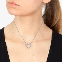 Effy  (E-F / Vs2-Si1) Womens 1/2 CT. T.W. Lab Grown White Diamond Sterling Silver Heart Pendant Necklace