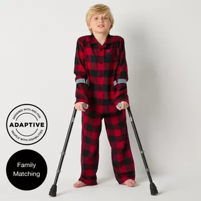 North Pole Trading Co. Little & Big Unisex Adaptive Flannel 2-pc. Christmas Matching Family Pajama Set