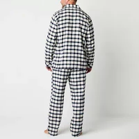 St. John's Bay Mens Big and Tall Long Sleeve 2-pc. Pant Pajama Set