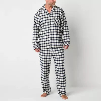 St. John's Bay Mens Big and Tall Long Sleeve 2-pc. Pant Pajama Set