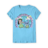 Little & Big Girls Round Neck Short Sleeve Lilo Stitch Graphic T-Shirt