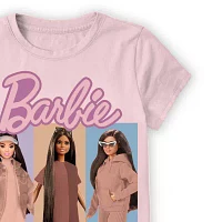 Little & Big Girls Round Neck Short Sleeve Barbie Graphic T-Shirt