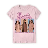 Little & Big Girls Round Neck Short Sleeve Barbie Graphic T-Shirt