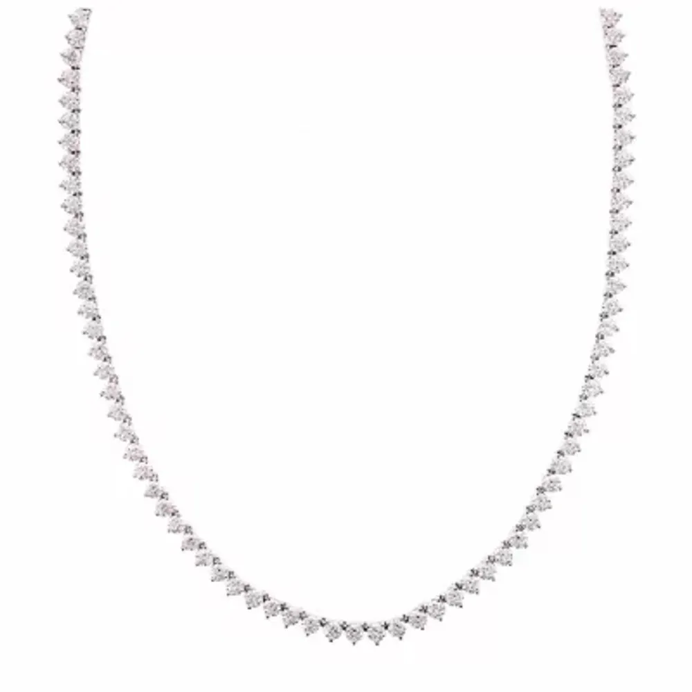 DiamonArt® Sterling Silver 17 3/8 CT. T.W. Cubic Zirconia Tennis Necklace