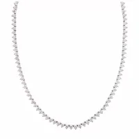 DiamonArt® Sterling Silver 17 3/8 CT. T.W. Cubic Zirconia Tennis Necklace