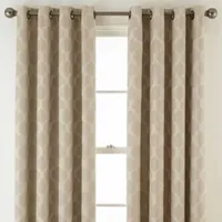 Max Blackout Prescott Grommet Top Embroidered 100% Single Curtain Panel