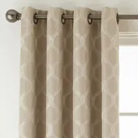 Max Blackout Prescott Grommet Top Embroidered 100% Single Curtain Panel