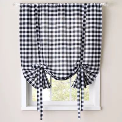 Sweet Home Collection Buffalo Check Light-Filtering Rod Pocket Single Tie-Up Shades