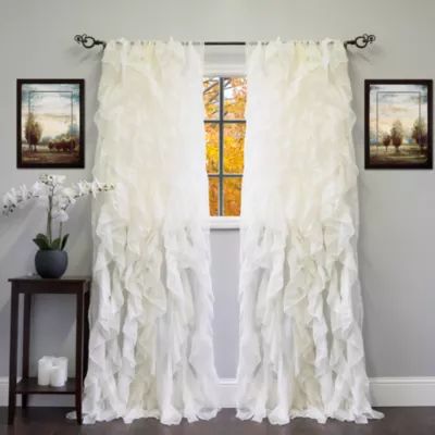 Sweet Home Collection Ruffled Sheer Rod Pocket Single Curtain Panel
