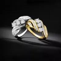 Love Lives Forever 1/2 CT.T.W. Round White Natural Diamond 10K Gold 3-Stone Ring