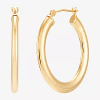 14K Gold 25mm Round Hoop Earrings
