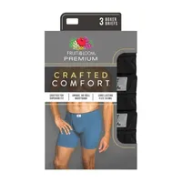 Fruit of the Loom Crafted Comfort Mens 3 Pack Boxer Briefs