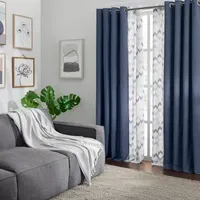 Fieldcrest Arden Modern Herringbone Cotton Sheer Grommet Top Single Curtain Panel