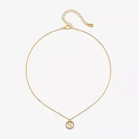 Bijoux Bar Delicates 16 Inch Link Round Pendant Necklace