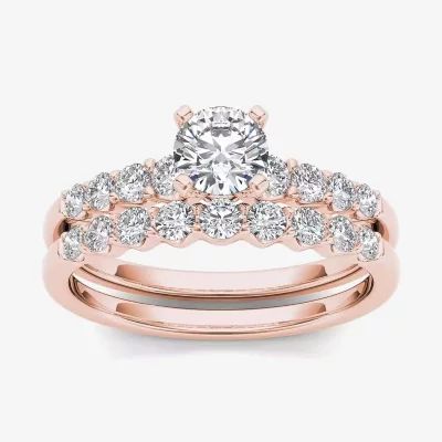 CT.T.W. Natural Diamond 14K Rose Gold Bridal Ring Set