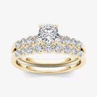 1/ CT.T.W. Natural Diamond 14K Yellow Gold Bridal Ring Set
