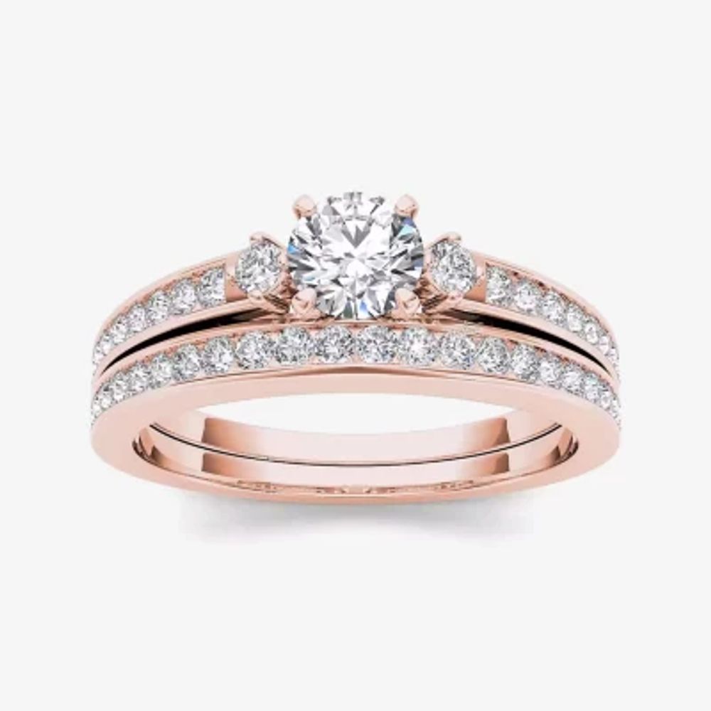 1 CT.T.W. Natural Diamond 14K Rose Gold Bridal Set