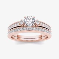 1 CT.T.W. Natural Diamond 14K Rose Gold Bridal Set