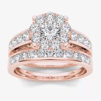 1 1/2 CT.T.W. Natural Diamond 10K Rose Gold Bridal Set