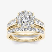 1 1/2 CT.T.W. Natural Diamond 10K Yellow Gold Bridal Set