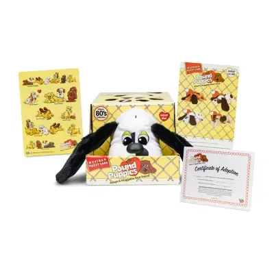 Retro Pound Puppies Classic- Dalmation With Black Spots (Long Fuzzy Ears)