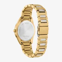 Citizen Womens Crystal Accent Gold Tone Stainless Steel Bracelet Watch Em1022-51d