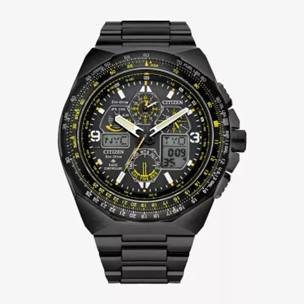 Citizen Skyhawk Mens Black Stainless Steel Bracelet Watch Jy8127-59e