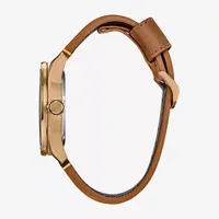 Citizen Avion Mens Rose Goldtone Leather Strap Watch Aw1733-09e