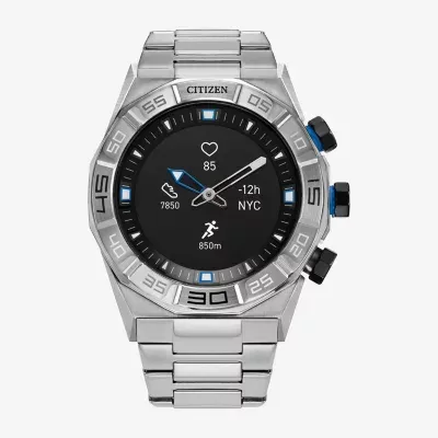 Citizen Cz Smart Hybrid Hr Mens Hybrid Silver Tone Stainless Steel Bracelet Watch Jx1001-51e