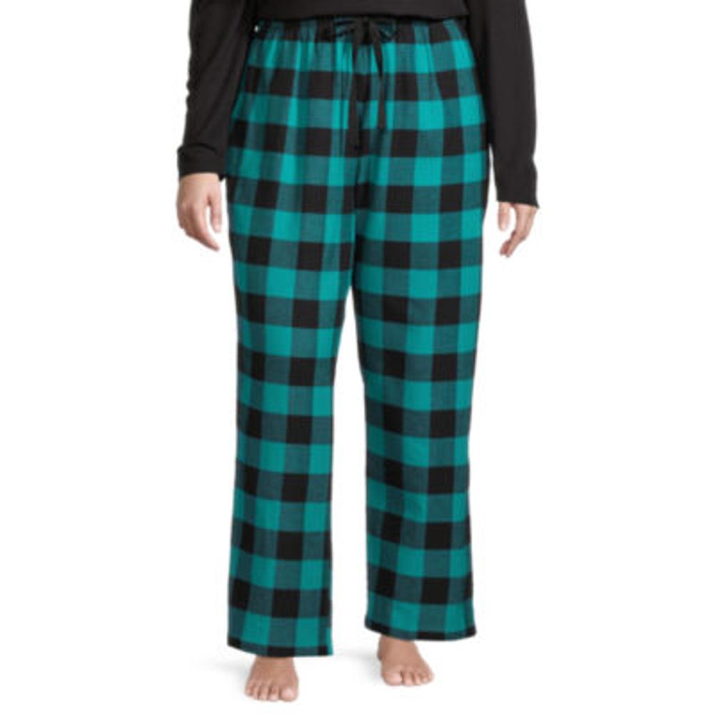 Sleep Chic Womens Plus Flannel Pajama Pants