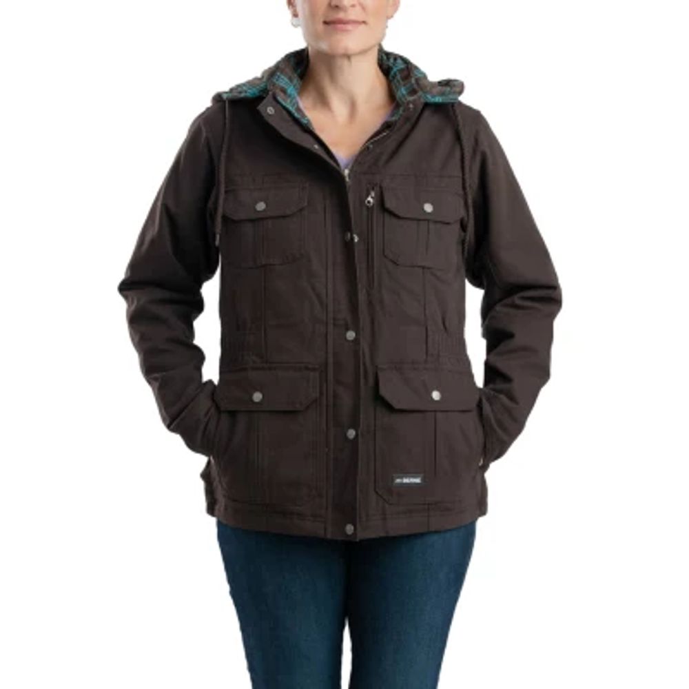 Berne Softstone Quilted Barn Womens Hooded Midweight Work Jacket