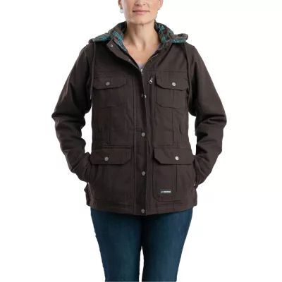 Berne Softstone Quilted Barn Womens Hooded Midweight Work Jacket
