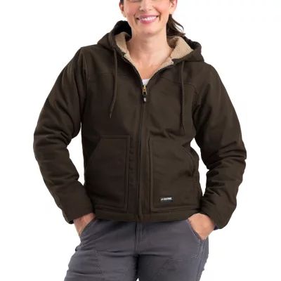 Berne Softstone Hooded Womens Plus Tall Midweight Work Jacket