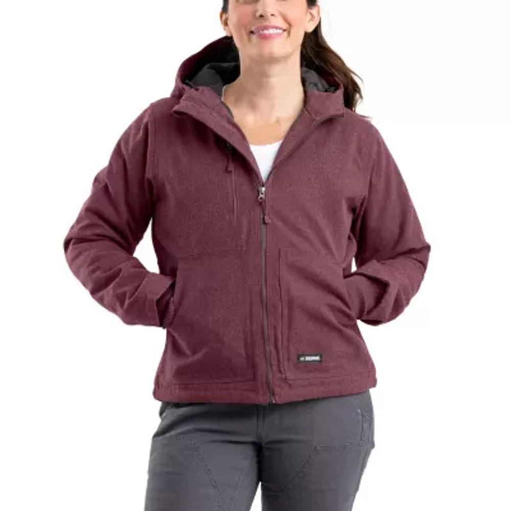 Berne Softstone Modern Heathered Womens Hooded Midweight Work Jacket