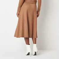 Worthington Womens Mid Rise Midi A-Line Skirt