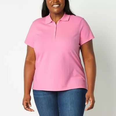 St. John's Bay Plus Womens Short Sleeve Polo Shirt