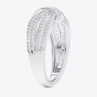 (G-H / Si1-Si2) Womens 3/8 CT. T.W. Lab Grown White Diamond 10K Gold Bypass  Cocktail Ring