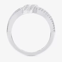 (G-H / Si1-Si2) Womens 3/8 CT. T.W. Lab Grown White Diamond 10K Gold Bypass  Cocktail Ring