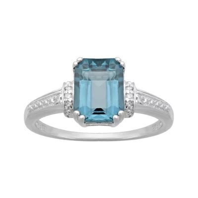 Genuine Topaz and Diamond-Accent 10K White Gold Ring