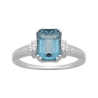 Genuine Topaz and Diamond-Accent 10K White Gold Ring